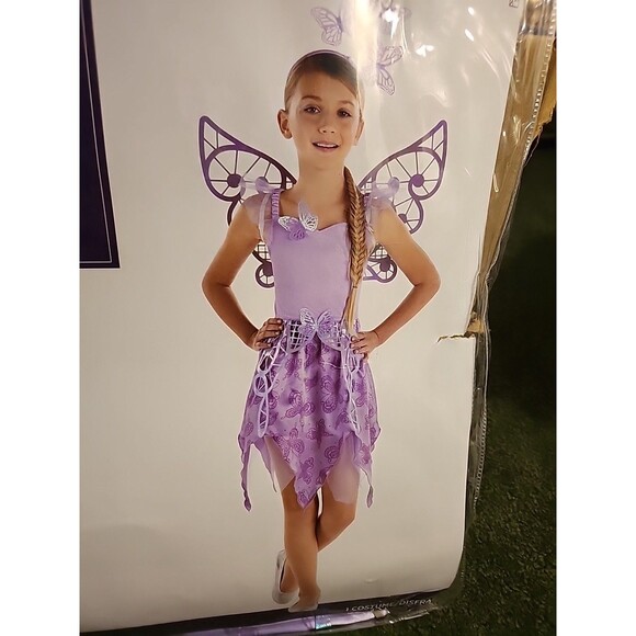 New Shimmering Butterfly Purple Suit Child-X-Large 14-16 Halloween Child Costume - Picture 4 of 8